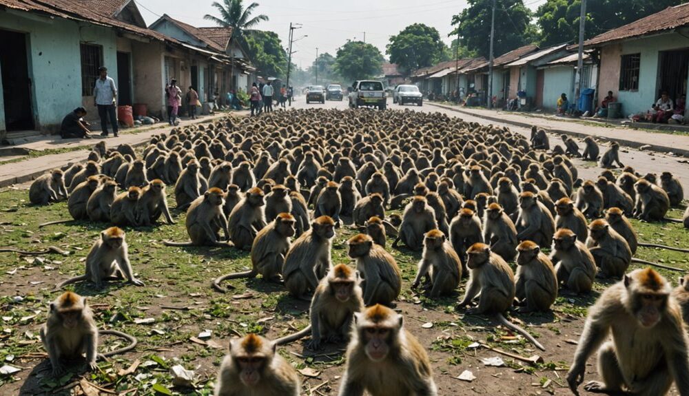 monkey invasion in bekasi