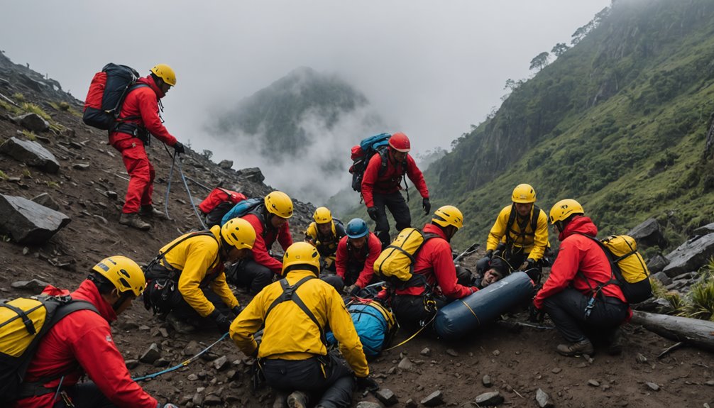 mountain rescue operation underway