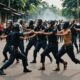 police disperse pillow fight