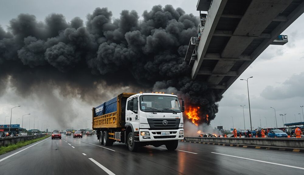 truck overturned on highway