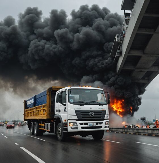 truck overturned on highway